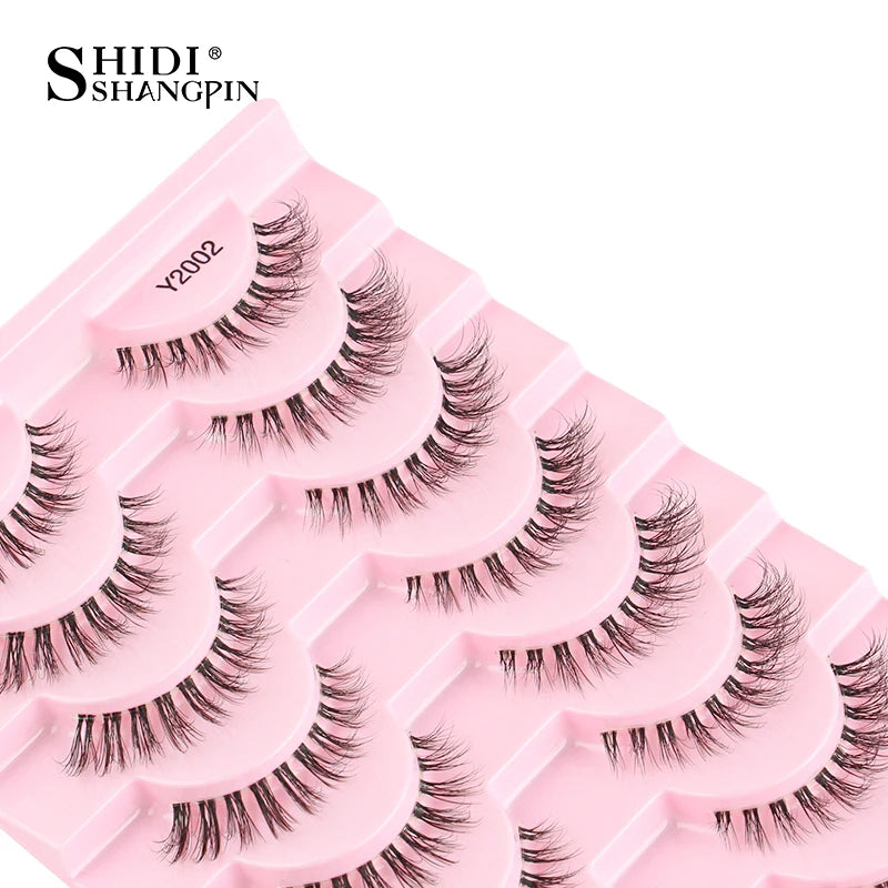 SHIDISHANGPIN 5/10Pairs False Lashes Cat Eye Eyelashes Eyelash Extension 3D Mink Half Lashes Natural Makeup faux Cils maquiagem - Blinksy